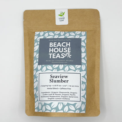 Front view of Beach House teas Seaview Slumber bag